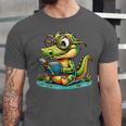 Alligator Reading a Book Animal Unisex Jersey T-Shirt Alligator Reading a Book Animal Unisex Jersey T-Shirt