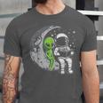 Astronaut Reading Book To Alien Moon Space Women Kids Men Unisex Jersey T-Shirt