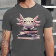 Axolotl Books Readsalotl Reading Bookworm Kawaii Axolotl Unisex Jersey T-Shirt