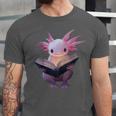 Axolotl Bookworm Reading Book Kawaii Graphic Unisex Jersey T-Shirt Axolotl Bookworm Reading Book Kawaii Graphic Unisex Jersey T-Shirt