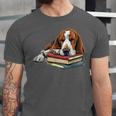 Basset Hound Books Dog Breed Graphic Unisex Jersey T-Shirt Basset Hound Books Dog Breed Graphic Unisex Jersey T-Shirt