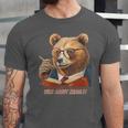 Bear Reading Book Glasses Library Zoo Teacher School Animal Unisex Jersey T-Shirt
