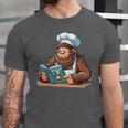 Bigfoot Reading a Cookbook Unisex Jersey T-Shirt Bigfoot Reading a Cookbook Unisex Jersey T-Shirt