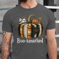 Boo-Kmarked Fall Pumpkin Books Halloween Teacher Teaching Unisex Jersey T-Shirt