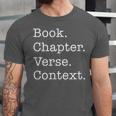 Book Chapter Verse Context Theology Christian Reformed Unisex Jersey T-Shirt