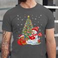 Book Christmas Tree Bookworm Gingerbread Man Snowman Reading Unisex Jersey T-Shirt