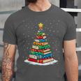 Book Christmas Tree Xmas Lights Book Lover Teacher Librarian Unisex Jersey T-Shirt