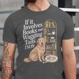 Book And Dog Lover Bookworm Reader Book Lover Unisex Jersey T-Shirt