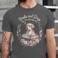 Book And Dog Lover Reading Humor Librarian Unisex Jersey T-Shirt Book And Dog Lover Reading Humor Librarian Unisex Jersey T-Shirt