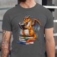 Book Dragon Reading Book Lover Unisex Jersey T-Shirt