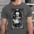 Book Lover The Reader Tarot Card Skeleton Reading Unisex Jersey T-Shirt