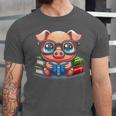 Book Lover Reading Pig Unisex Jersey T-Shirt