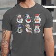 Book Lover Teacher Snowman Reading Books Christmas Winter Unisex Jersey T-Shirt