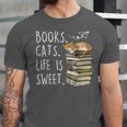 Book Lovers Books Cats Life Is Sweet Cat Lovers Unisex Jersey T-Shirt Book Lovers Books Cats Life Is Sweet Cat Lovers Unisex Jersey T-Shirt