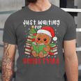 Book Reading Just Waiting For Christmas Gingerbread Unisex Jersey T-Shirt