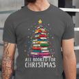 All Booked For Christmas Book Christmas Tree Lights Unisex Jersey T-Shirt