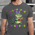 All Booked For Mardi Gras Crocodile Reading Book Teacher Unisex Jersey T-Shirt