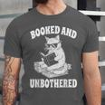 Booked And Unbothered Cat Reading Book Lovers Unisex Jersey T-Shirt Booked And Unbothered Cat Reading Book Lovers Unisex Jersey T-Shirt