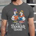 Bookish Goose Cute Geese With Hats Reading Books Unisex Jersey T-Shirt Bookish Goose Cute Geese With Hats Reading Books Unisex Jersey T-Shirt