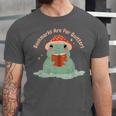 Bookmarks Are For Quitters Frog Reading Book Graphic Unisex Jersey T-Shirt Bookmarks Are For Quitters Frog Reading Book Graphic Unisex Jersey T-Shirt