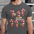 Bookmas Christmas Books Shirt Candy Cane Bookworm Unisex Jersey T-Shirt