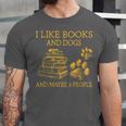 I Like Books And Dogs And Maybe 3 People Book Dog Lovers Men Women Unisex Jersey T-Shirt I Like Books And Dogs And Maybe 3 People Book Dog Lovers Men Women Unisex Jersey T-Shirt