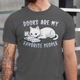 Books Are My Favorite People Cat With Coffee Mug Book Lovers Unisex Jersey T-Shirt Books Are My Favorite People Cat With Coffee Mug Book Lovers Unisex Jersey T-Shirt