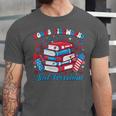 Books Fireworks And Freedom Independence Day Book Lover Unisex Jersey T-Shirt