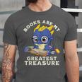 Books Are My Greatest Treasure Kawaii Dragon Reading Books Unisex Jersey T-Shirt