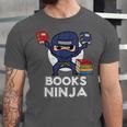 Books Ninja Read Reading Librarian Book Toddler Boys Kids Unisex Jersey T-Shirt