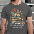 I Like Books More Than People Reading Reader Bookworm Saying Unisex Jersey T-Shirt