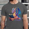 Bookworm Book Lover Women Girls Dragon Reading Unisex Jersey T-Shirt