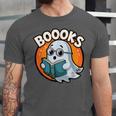 BOOOKS Cute Ghost Reading Books Halloween Unisex Jersey T-Shirt BOOOKS Cute Ghost Reading Books Halloween Unisex Jersey T-Shirt
