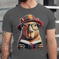 Capybara Bookworm Rodent Reading a Book Unisex Jersey T-Shirt