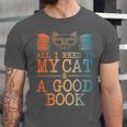 Cat & Book Art For Men Women Cat Librarian Novel Book Lover Unisex Jersey T-Shirt