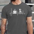Cat Book Coffee Lover Heartbeat Cat Lover Book Lover Unisex Jersey T-Shirt Cat Book Coffee Lover Heartbeat Cat Lover Book Lover Unisex Jersey T-Shirt