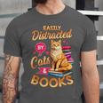 Cat Shirts For Women Book Lover Shirt Cats And Books Unisex Jersey T-Shirt