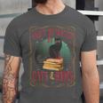 Cats And Books Lover Reading Literary Feline Humor Unisex Jersey T-Shirt
