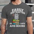 Cats And Books Read Reading Librarian Book Across America Unisex Jersey T-Shirt