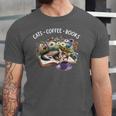 Cats Coffee Books Unisex Jersey T-Shirt Cats Coffee Books Unisex Jersey T-Shirt