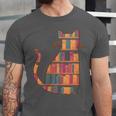Cats Reading Books Librarian Library Readers Unisex Jersey T-Shirt