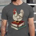 Chicken Books Back To School First Day Of School Boys Girls Unisex Jersey T-Shirt
