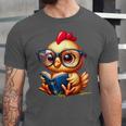 Chicken Reading a Book Farm Animal Chick Unisex Jersey T-Shirt Chicken Reading a Book Farm Animal Chick Unisex Jersey T-Shirt