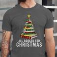 Christmas Book Tree All Booked For Xmas Unisex Jersey T-Shirt