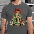 Christmas Book Tree Coquette Bow Xmas Reading Librarian Girl Unisex Jersey T-Shirt Christmas Book Tree Coquette Bow Xmas Reading Librarian Girl Unisex Jersey T-Shirt