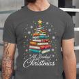 Christmas Book Tree Shirt Book Lover Librarian All Booked For Christmas Women's Christmas Book Lover Librarian Unisex Jersey T-Shirt