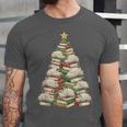 Christmas Book Tree Teacher Book Lover Xmas Librarian Unisex Jersey T-Shirt
