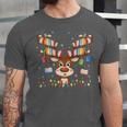 Christmas Librarian Reindeer Matching Family Book Lover Xmas Unisex Jersey T-Shirt