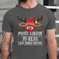 Christmas Matching Most Likely To Read A Book PJS Unisex Jersey T-Shirt