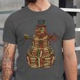 Christmas Snowman Made Of Books Holiday Reading Xmas Unisex Jersey T-Shirt